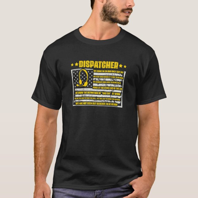 Responder Dispatch Operator Yellow 911 Dispatcher  T-Shirt (Vorderseite)