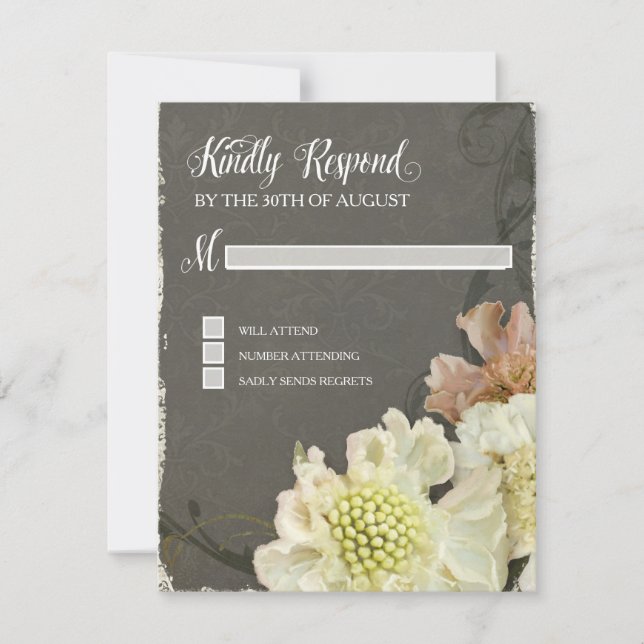Response Card Hochzeit Moderne, farbenfrohe Blumen RSVP Karte (Vorderseite)