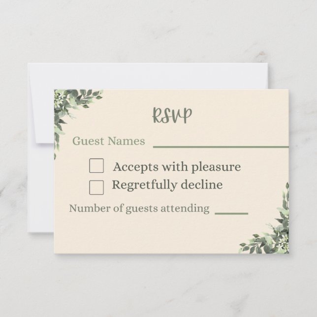 Response card wedding  RSVP karte (Vorderseite)