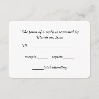 Response Cards Skript-UAWG für Hochzeiten RSVP Karte