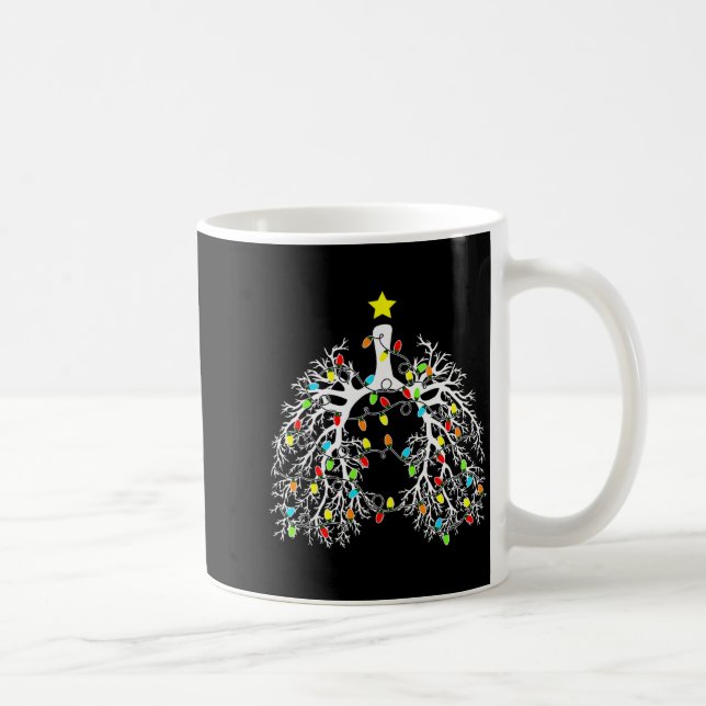 Resratory Therast Lung Christmas Lights Rt Pulmono Kaffeetasse (Rechts)