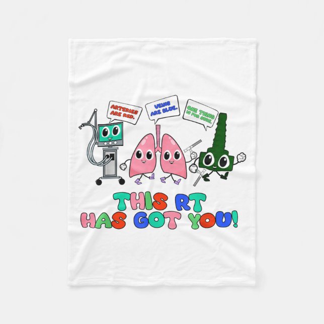 Resratory Therast Valentine’s Day Design Lung Squa Fleecedecke (Vorderseite)