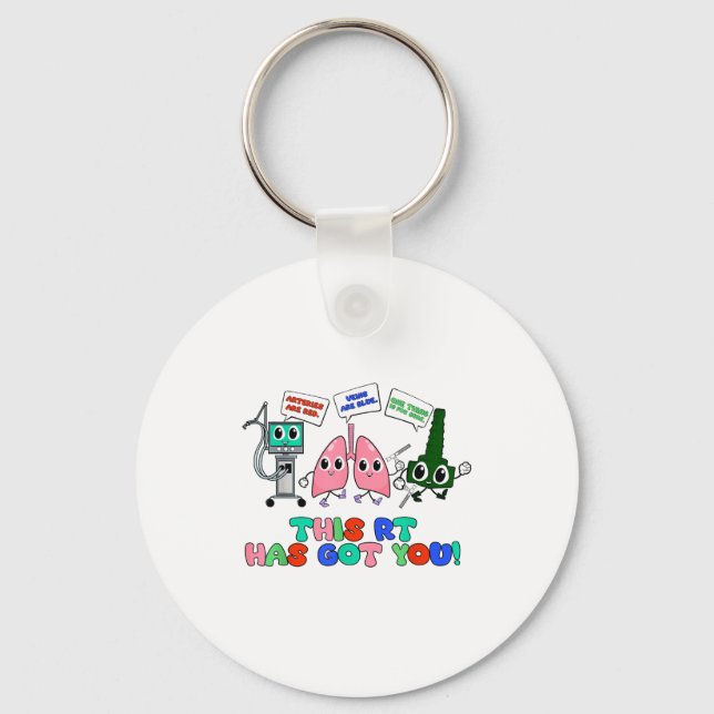 Resratory Therast Valentine’s Day Design Lung Squa Schlüsselanhänger (Vorderseite)