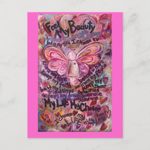 Ressentez ma beauté rose cancer Ange carte postale