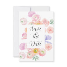 Ressort Aquarelle Floral Enregistrer La Carte Date