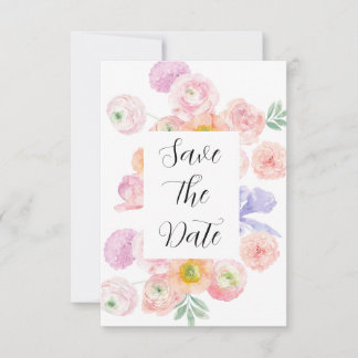 Ressort Aquarelle Floral Enregistrer La Carte Date
