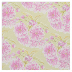 Ressort aquarelle rose fleur tissu