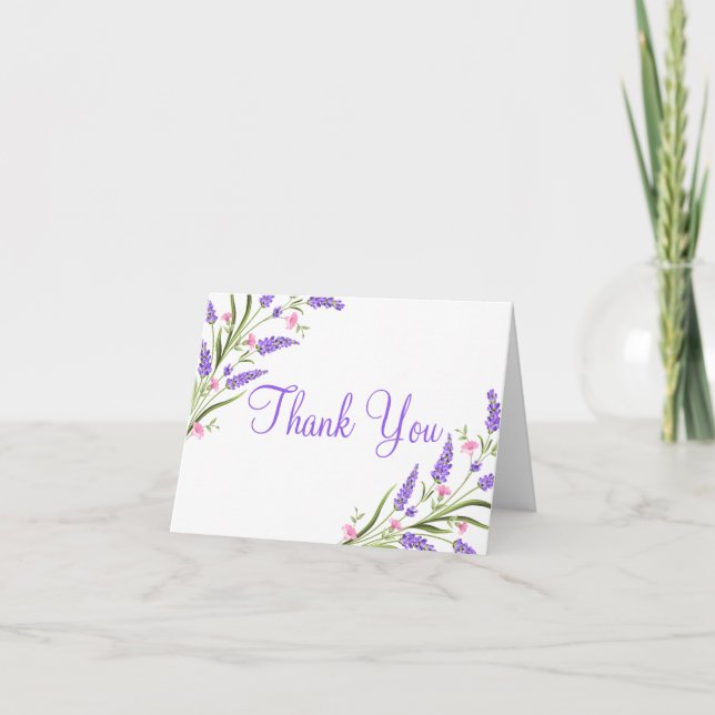 Ressort Aquarelle violette Mariage Floral Merci (Devant)