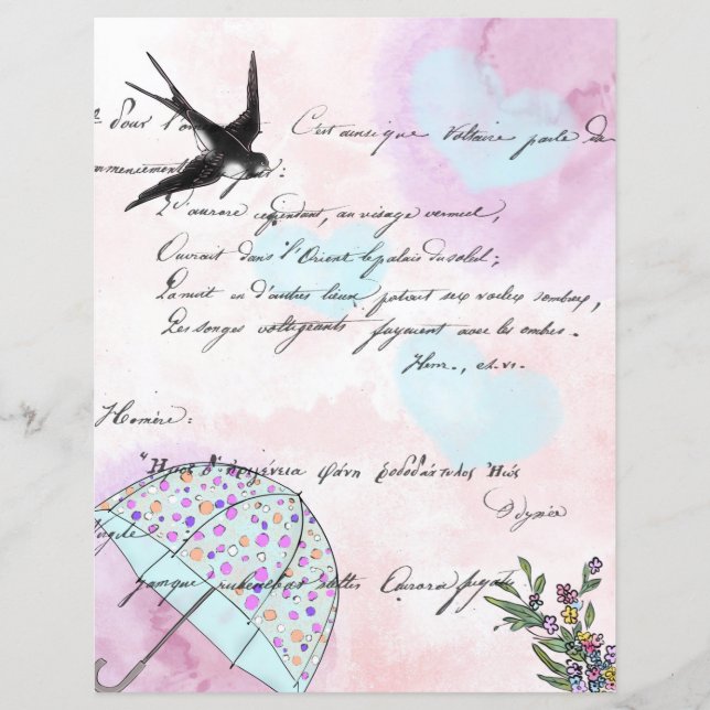 Ressort d'aquarelle jolie élégante carte scrapbook (Devant)