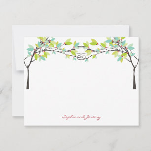 Ressort Feuille noué Amour Arbres Carte de remerci