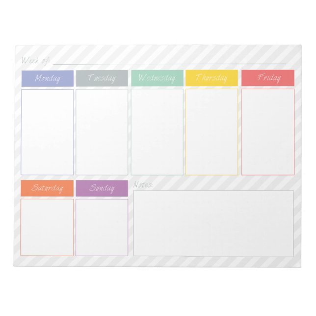 Ressort Rainbow Weekly Planner Tear Off Bloc-notes (Devant)