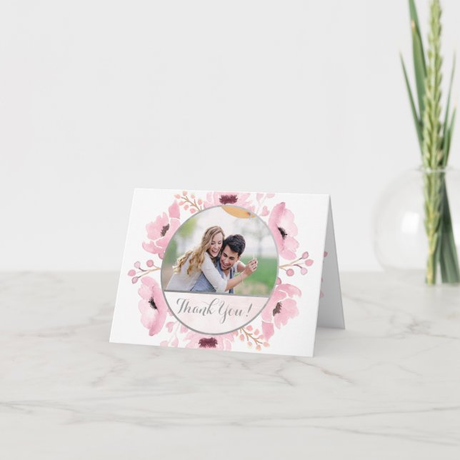 Ressort rose aquarelle Mariage Floral Merci (Devant)