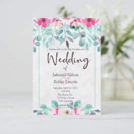 Ressort rose faire-part de mariage floral