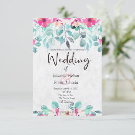 Ressort rose faire-part de mariage floral