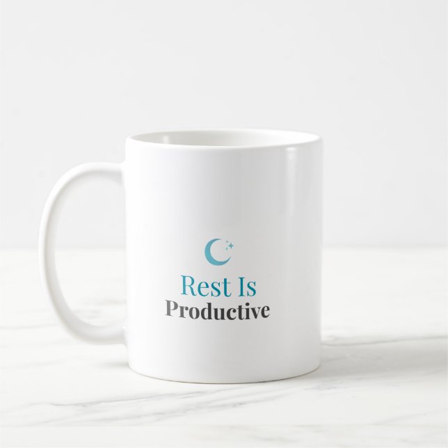 Rest Is Productive – Minimal Motivation Mug Kaffeetasse (Links)