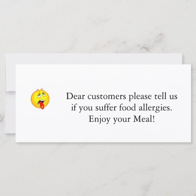 Restaurant Allergy Notice v2.0 (Vorderseite)