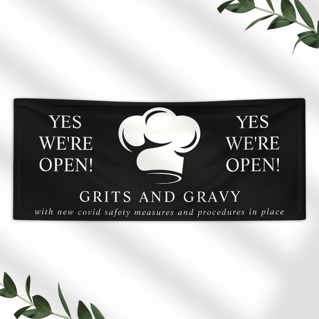 Restaurant Black White Chef Business Banner (Von Creator hochgeladen)
