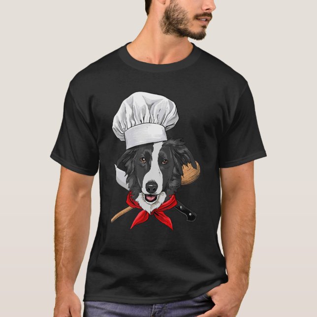 Restaurant Border Collie Koch Koch Küche Kochen T-Shirt (Vorderseite)