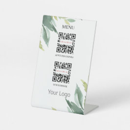 Restaurant Business QR Menü Ihr Logo hier Sockelschild