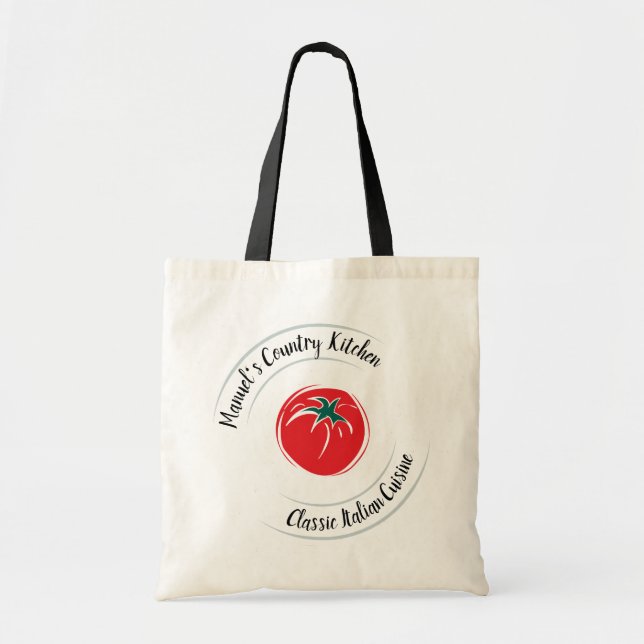 Restaurant Café Logo Red Tomato individuell anpass Tragetasche (Vorne)