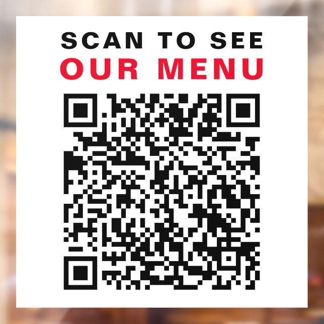 Restaurant Café QR Code Scan Menü Weiß Fensteraufkleber (Blatt 2)