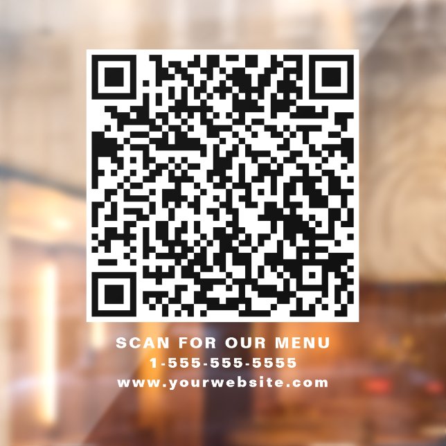 Restaurant Café QR Code White Fensteraufkleber (Blatt 2)