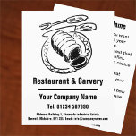 Restaurant & Carvery Cartoon Design Flyer<br><div class="desc">Restaurant & Carvery Cartoon Design zu personalisieren. Fügen Sie bei Bedarf Ihren eigenen Text zurück.</div>