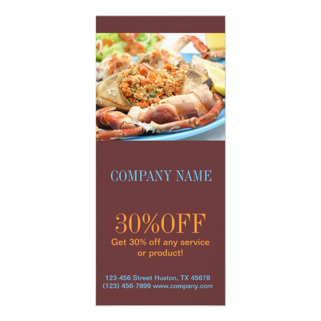 Restaurant-Cateringservice-Meeresfrüchte Werbekarte (Vorne)