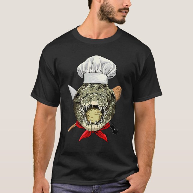 Restaurant Crocodile Koch Küche Kochen Kulturelle  T-Shirt (Vorderseite)