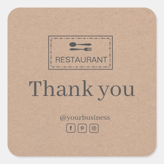 Restaurant de logo personnalisé | autocollant Merc (Devant)