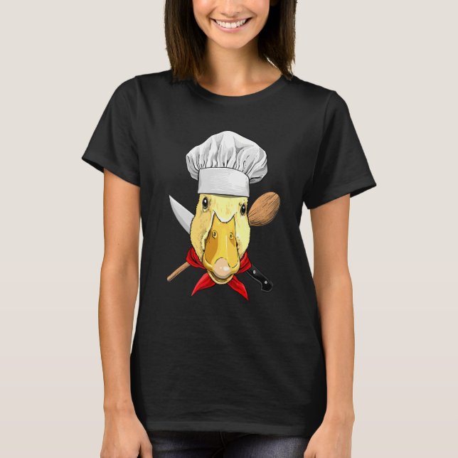 Restaurant Duck Chef Kitchen Cook Culinary Cooking T-Shirt (Vorderseite)