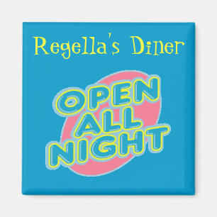 Restaurant-fertigen offenes die ganze Nacht Magnet