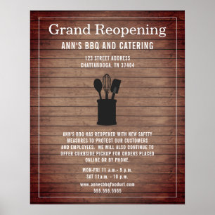 Restaurant Grand Wiedereröffnung Covid Sicherheit  Poster