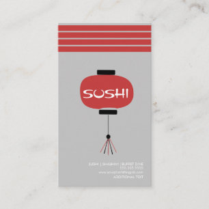 Restaurant Japon Asiatique Sushi Logo Carte de vis
