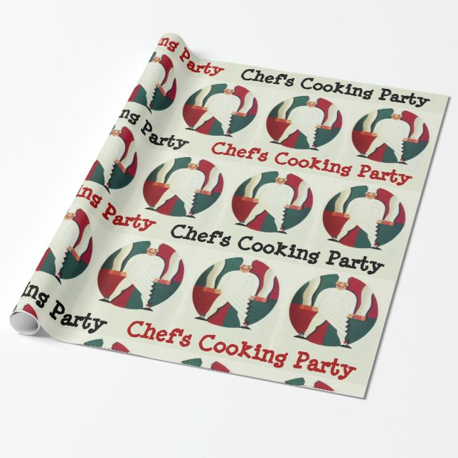 RESTAURANT KOCH COOKING PARTY Kulinarisch Geschenkpapier (Ungerollt)