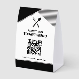 Restaurant Kontaktloser QR-Code Schwarzes Menü Tischaufsteller