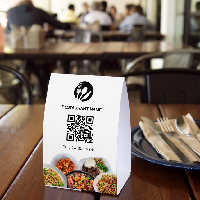 Restaurant-Logo Digitalmenü QR-Code-Papier Tischaufsteller (In Situ (Restaurant))