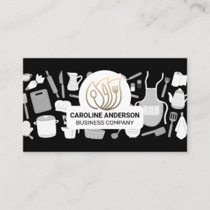 Restaurant-Logo Küchenzubehör Visitenkarte