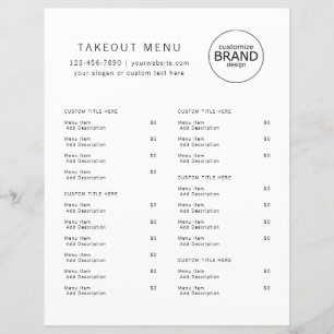 Restaurant-Menü mit Minimalistischen Logos für den