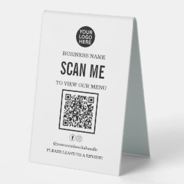 Restaurant Menü QR Code Business-Logo Tischaufsteller