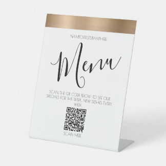 Restaurant-Menü QR-Codetabelle Pedestelle-Zeichen Sockelschild