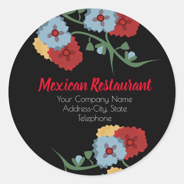 Restaurant mexicain Boutique Floral Étiquette d'af (Devant)