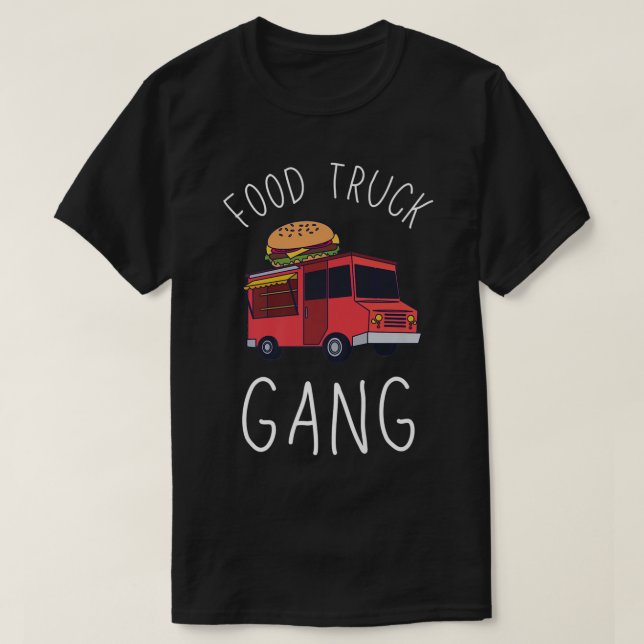 Restaurant mit Speisekarte und Straßenköchen T-Shirt (Design vorne)