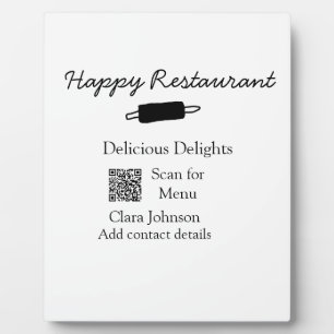 Restaurant Name Scan QR Menü hinzufügen Kontaktdat Fotoplatte