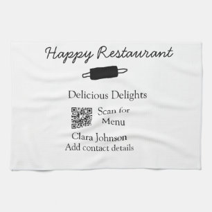 Restaurant Name Scan QR Menü hinzufügen Kontaktdat Geschirrtuch