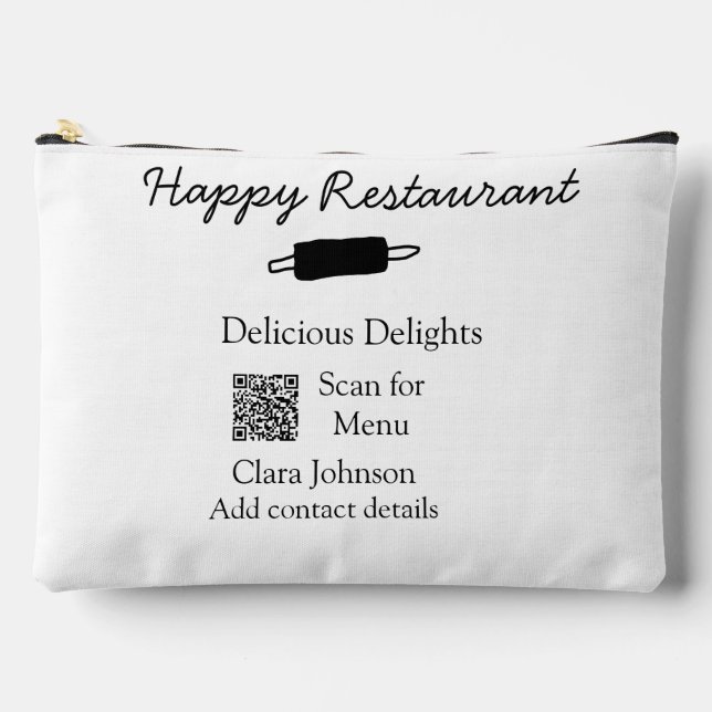 Restaurant Name Scan QR Menü hinzufügen Kontaktdat Zubehörtasche (Vorderseite)