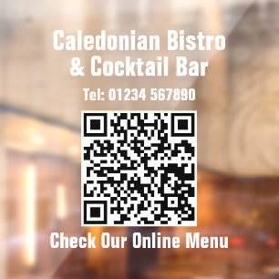 Restaurant Online Menü QR Code Fensteraufkleber