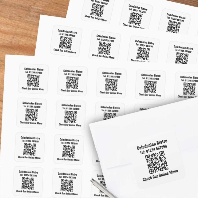 Restaurant Online Menü QR Code Quadratischer Aufkleber (Von Creator hochgeladen)