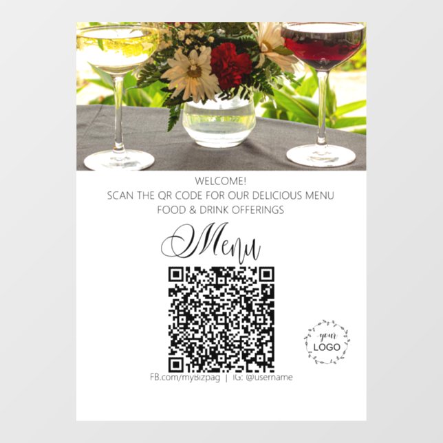 *~* Restaurant Oster Upload Logo QR Fensteraufkleber (Blatt)