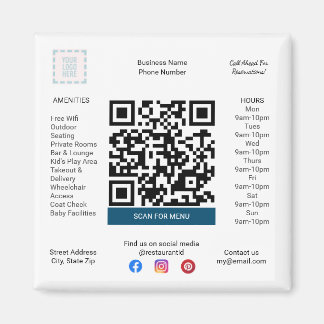 Restaurant & Pizza Magnet avec menu QR Code